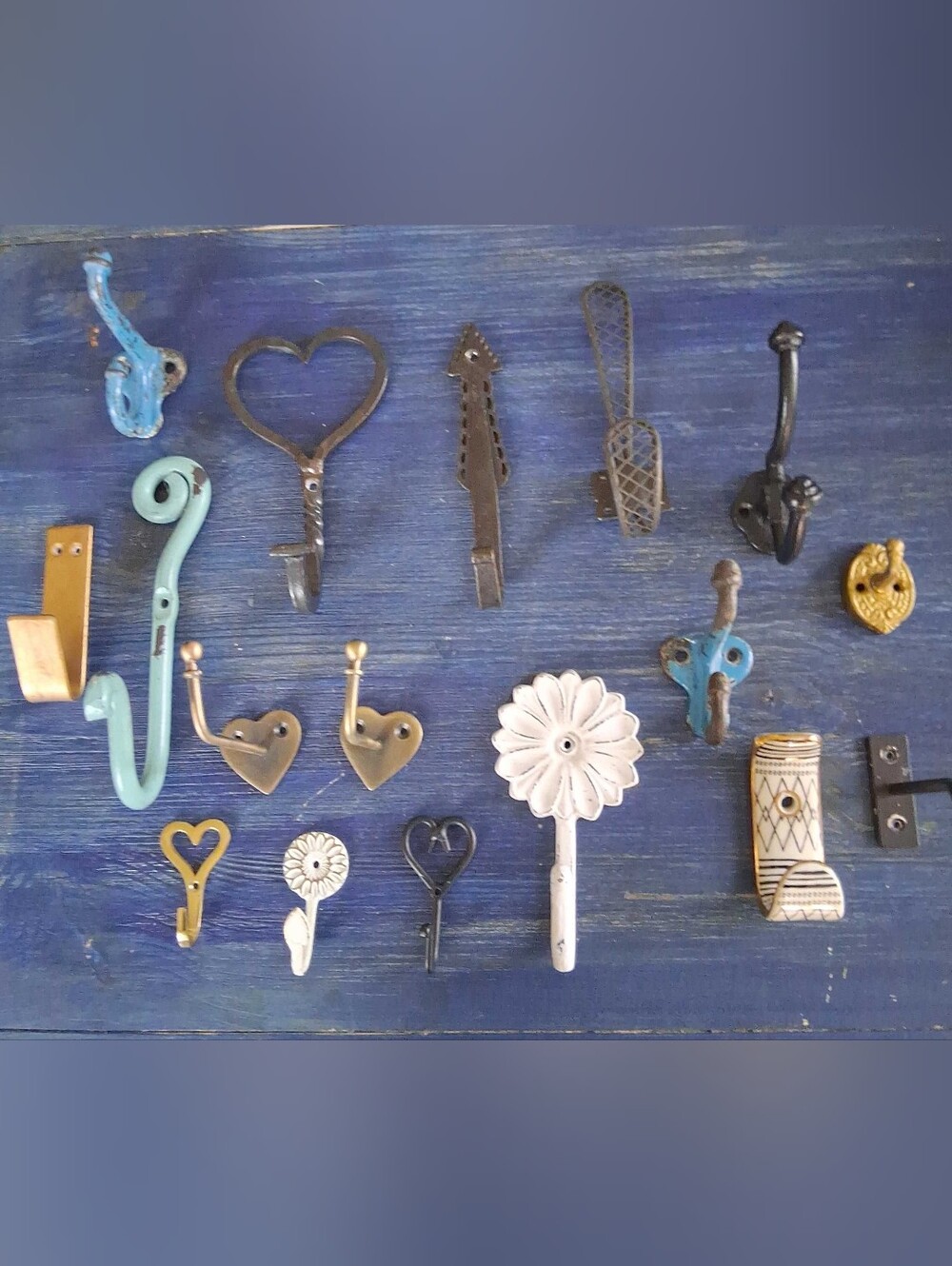 17 Assorted Decorative Wall Hooks - Most New A Few Vintage